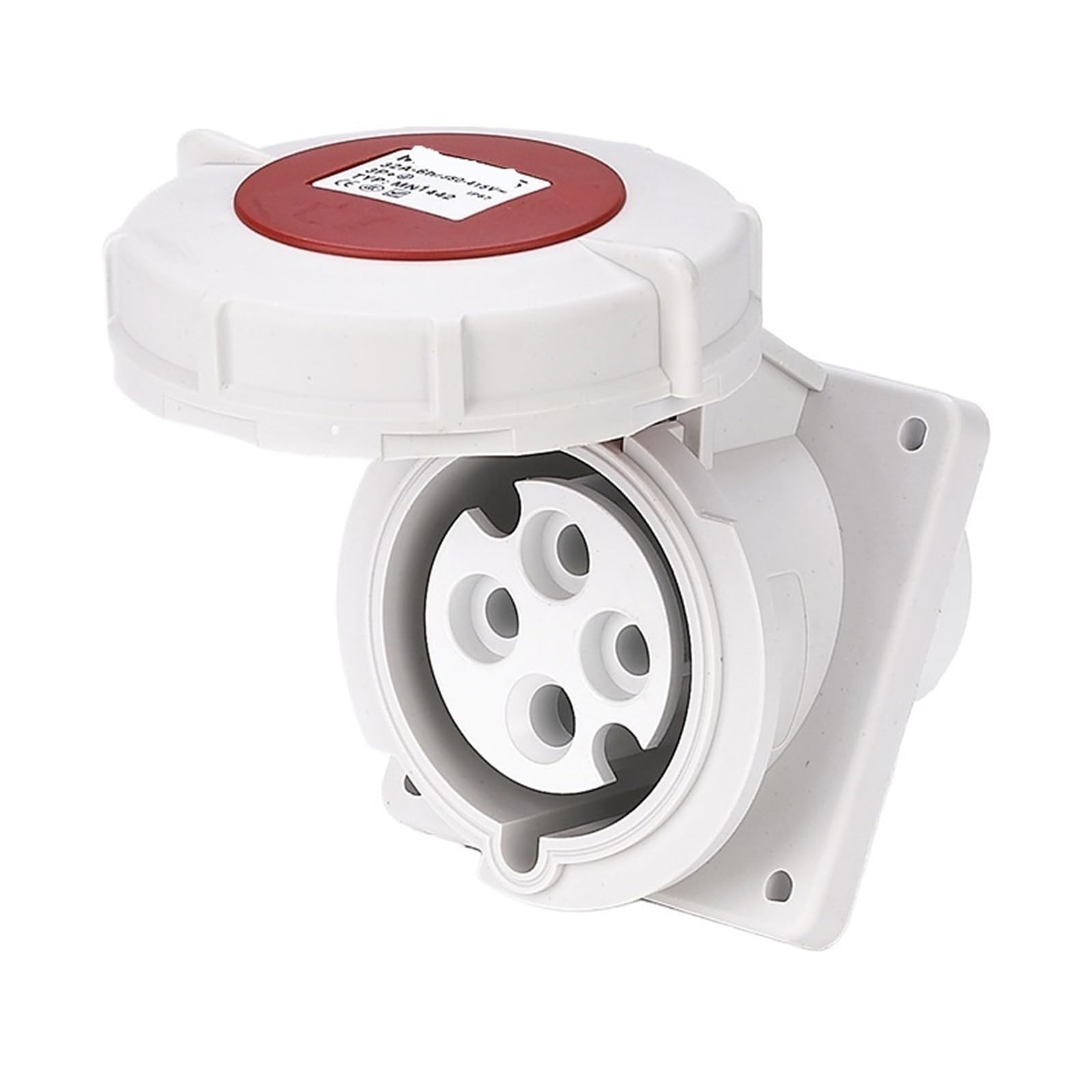 MUYTQAERG Industrial Socket 16A 3P+PEMN1442 Concealed Inclined seat 16A*380V*4 Holes*6KW