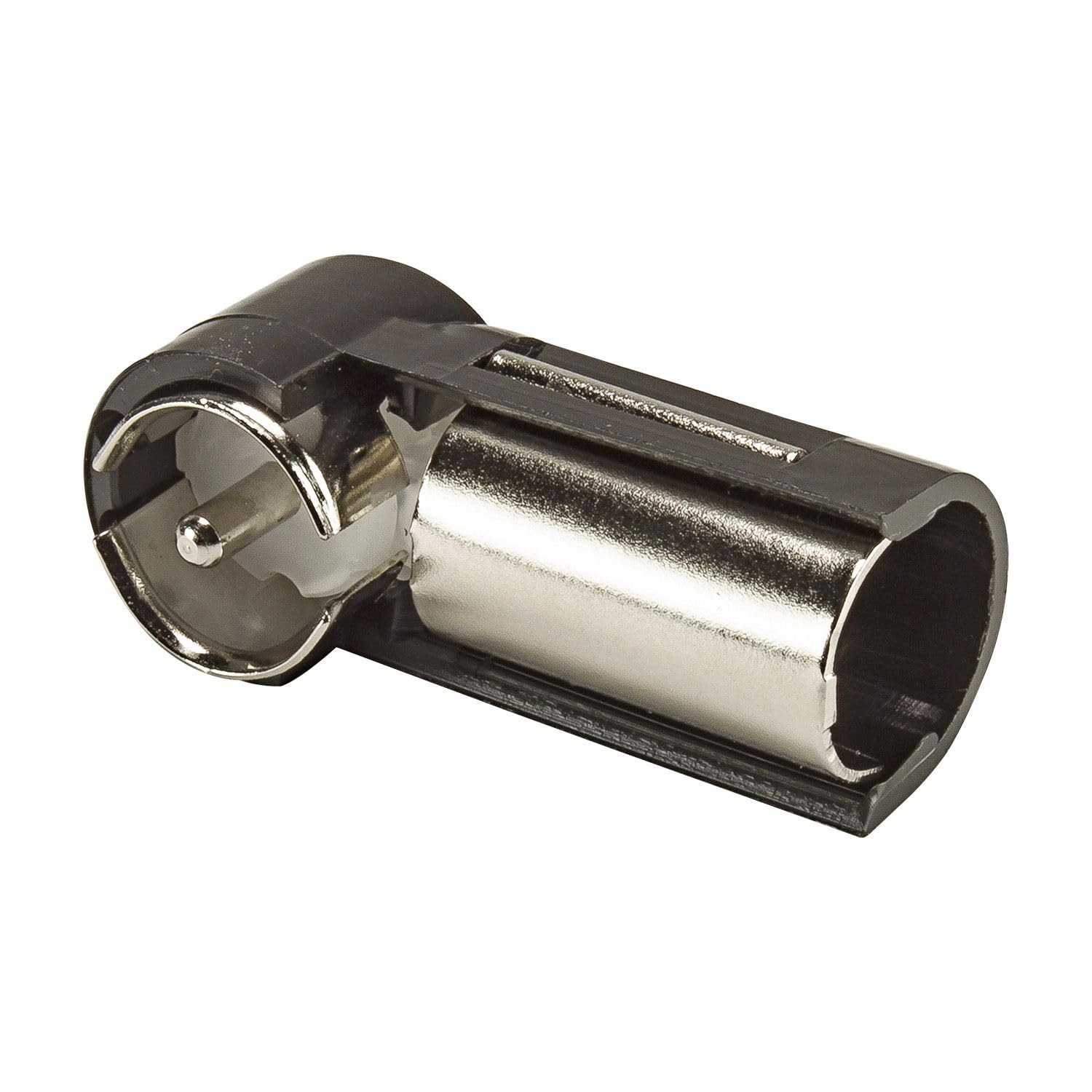 tomzz Audio 1500-003 Adattatore antenna DIN 150 OHM a ISO 50 OHM da vecchio a nuovo spinotto angolare rivestimento in plastica