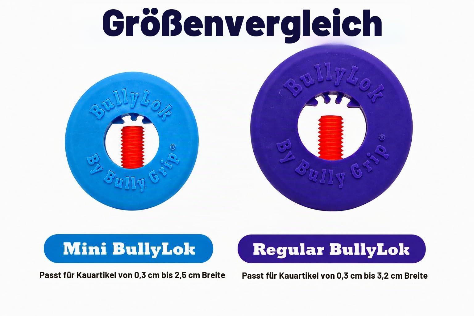Bully Grip Bully Stick Halter für Hunde, Bully Lok Hundesicherheitsgerät, Verhindert Ersticken Kleine, Mittlere, Große Hunde, Yak Käse, Kollagen, Zahnkauen, Rohleder, Knochen, Geweih, Leckerlis,