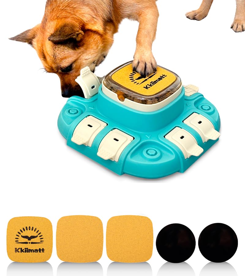 Kkiimatt Dog Slow Feeder Interactive Toy, Dog Puzzle Toy for Entertainment 2 Levels, Dog Treat Puzzle Food Dispenser for All Breeds Smart Dog, Dog Enrichment Toys for Brain Training