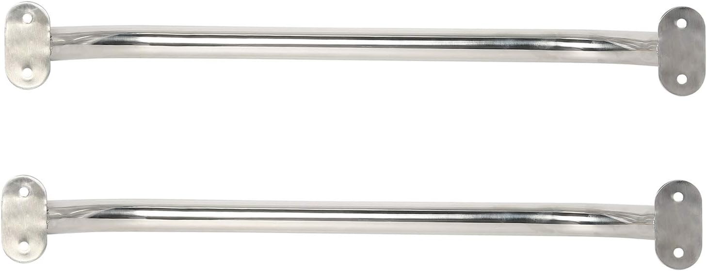 NovelBee 2-Pack Stainless Steel Polish Boat Grab Handle Oval Handrail (Length:19.3")