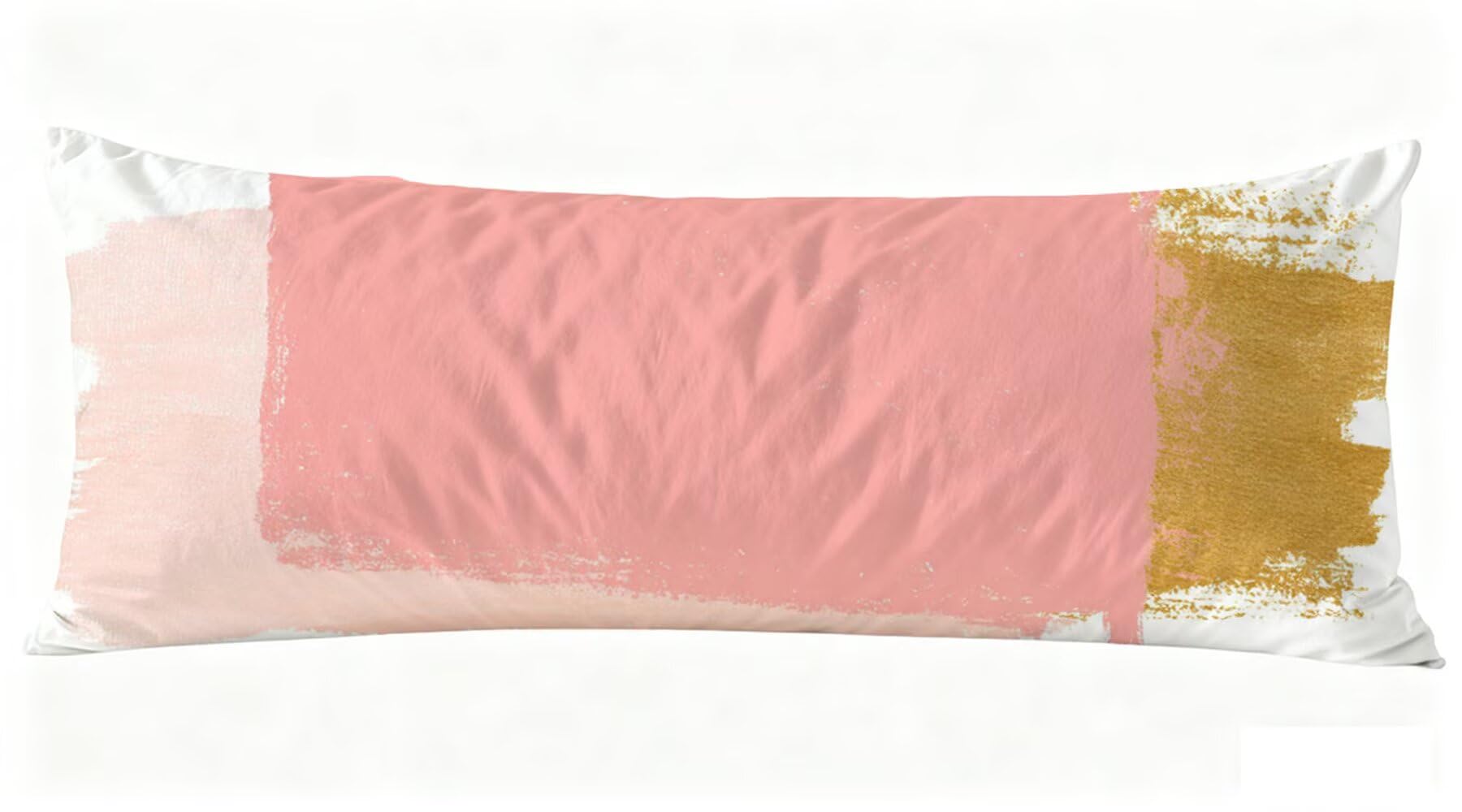 Poszewka na poduszkę dla osób śpiących na boku, różowa poszewka na poduszkę 50 x 180 cm, poduszka ciążowa, nowoczesny wzór, dwustronna, aksamitna, z zamkiem błyskawicznym, poduszka ciążowa i poduszka