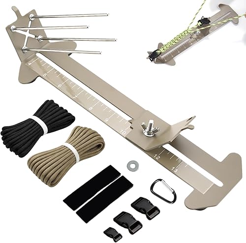 Miniatura 8 de KOKKOYA Kit de herramientas de plantilla de cuerda de paracaídas, herramientas de tejido, accesorios de telar, máquina de manualidades con 5