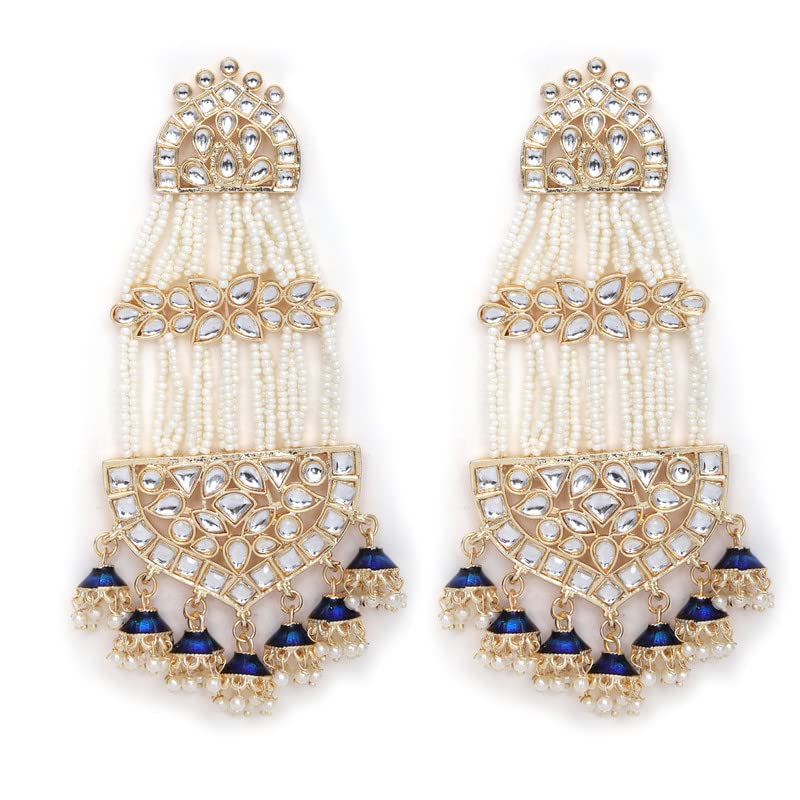 Cierra Appealing Pearl Lariat Gold Plated Chandilier Jhumki Earring For Women (B0BVMQM3LJ) Amazon Price History, Amazon Price Tracker