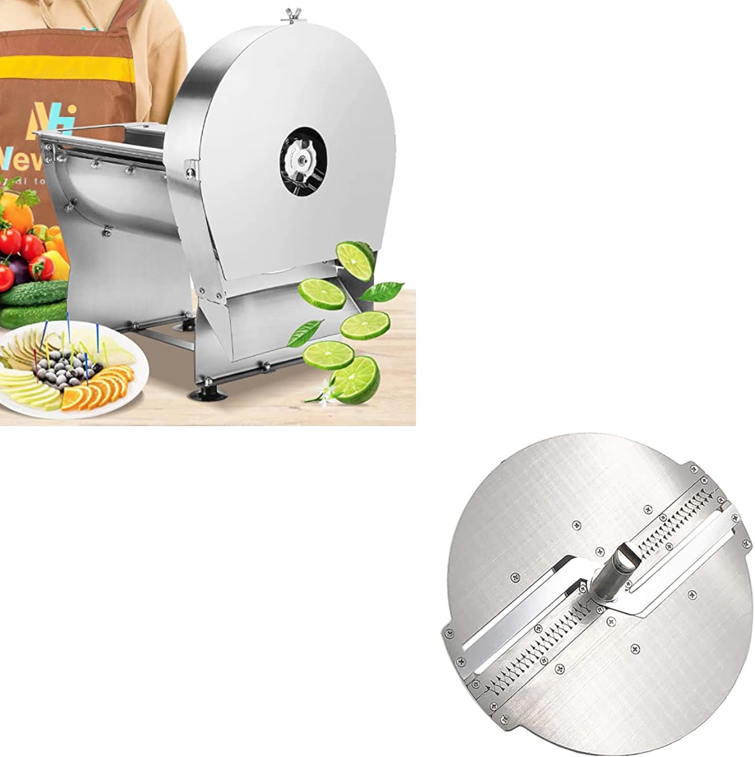 Newhai Commercial Vegetable & Fruit Slicer + A Shredder Blade