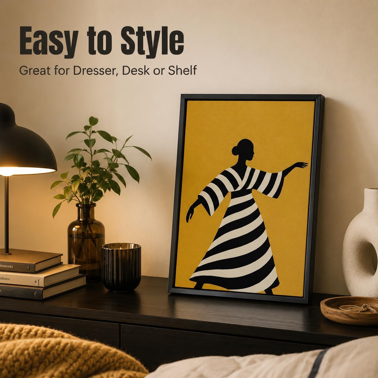Framed Abstract Female Canvas Wall Art image 3
