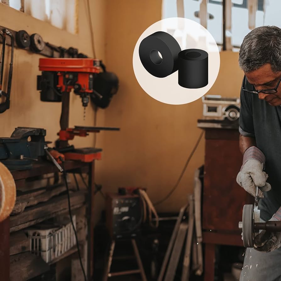 PATIKIL Multi Purpose Rubber Spacer, 20 Pcs 1"OD 0.31"ID 0.4"Thickness Neoprene Round Anti-Vibration Isolation Pads Isolator Rubber Bushings Spacer Washer For HVAC Bolts Car Accessories