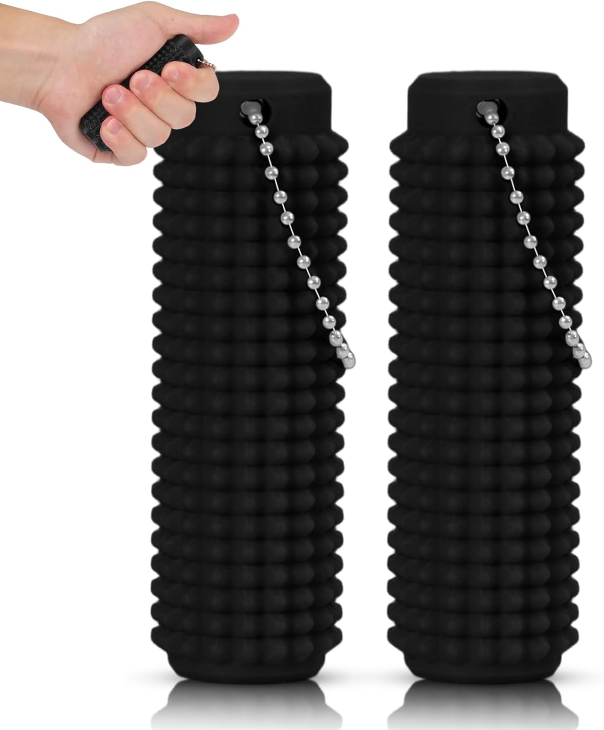 Spiky Little Ouchies Adult Fidgets Toys Portable Anxiety Relief Pain Stim Keychain – 3D Printed Harder Plastic(Black)