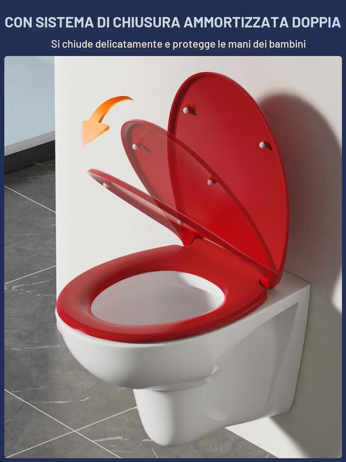 YEAUPE PRO Tavoletta WC Universale Forma O in Urea, Chiusura Ammortizzata
