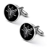 Baphomet Satan Goat Mens Classic Cufflinks Custom Shirt Cuff Links Jewelry Accessories for Business Wedding 0&period;7" 0&period;8"