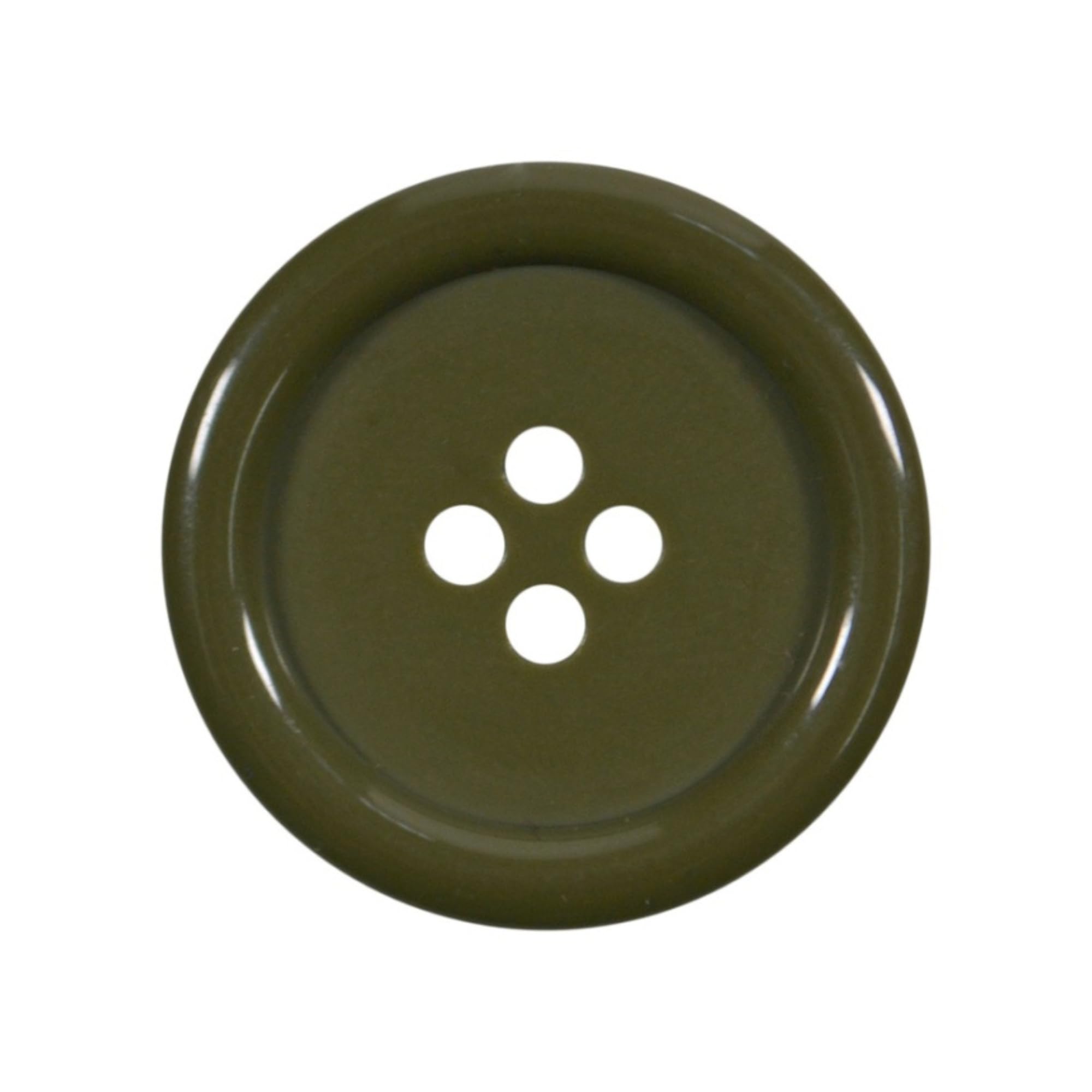 6 Pack Olive 15mm Round Plastic Buttons with 4 Holes - Ideal for Coats Jackets, Cardigans (24L), 15mm Buttons - 6 Pack