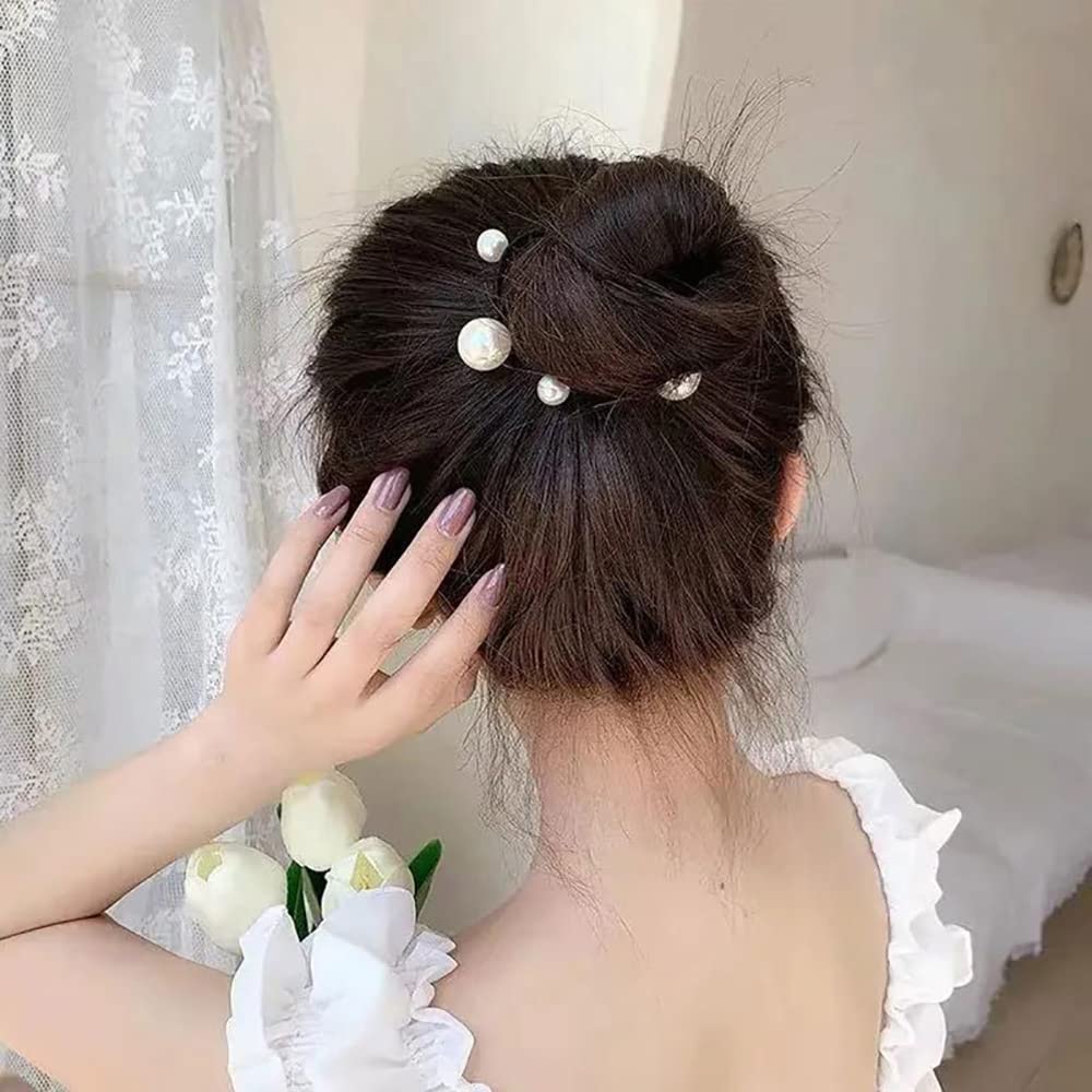 12 bandas elásticas para el pelo con perlas negras para el pelo, coleteros para coleta, accesorios para el cabello para mujeres y niñas