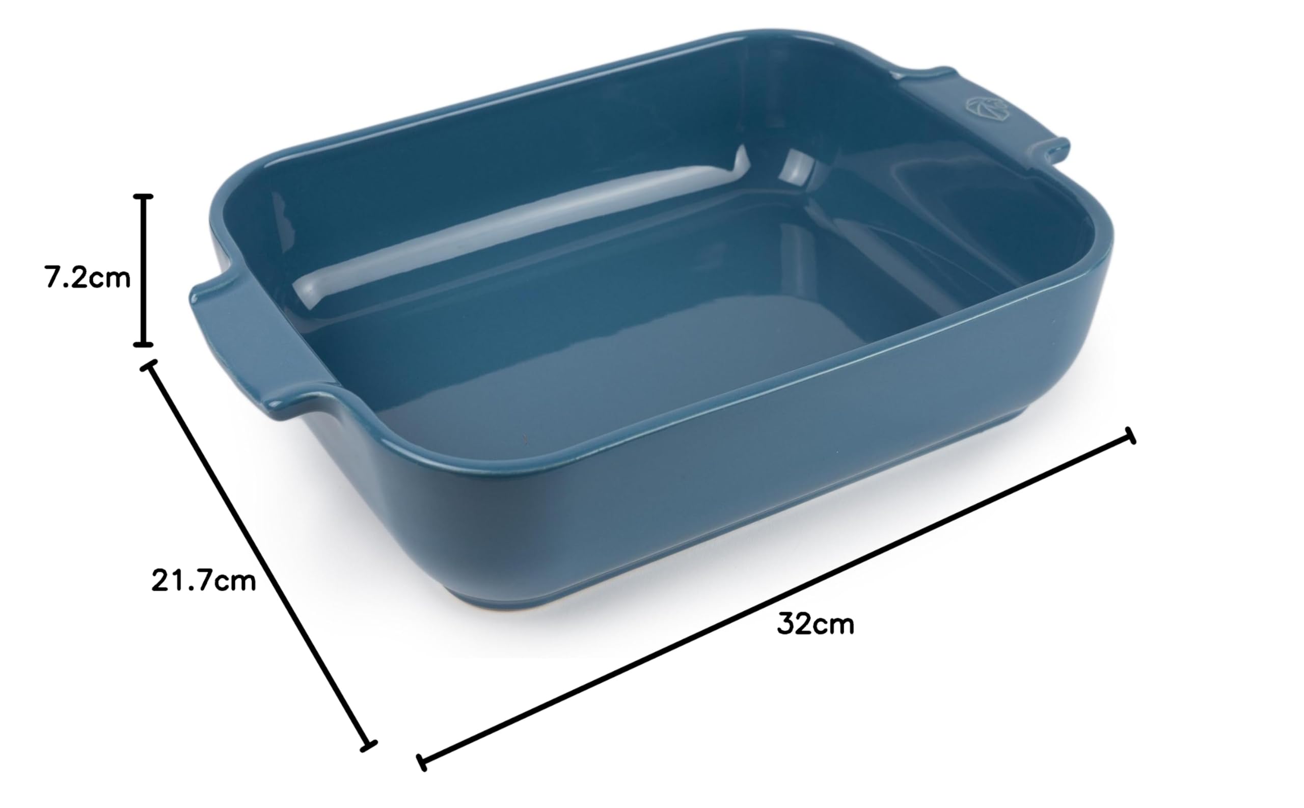 PEUGEOT Rechteckige Auflaufform aus Keramik 32 cm x 21,7 cm x 7,2 cm 2,7 L Hellblau