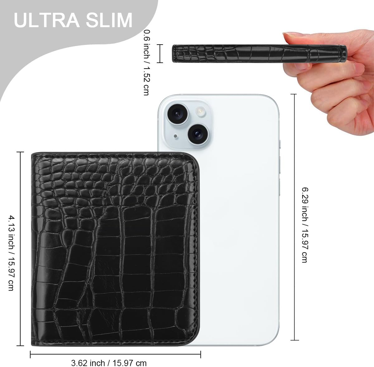 Crocodile Wallets Women Small RFID Blocking Credit Card Holder image 4