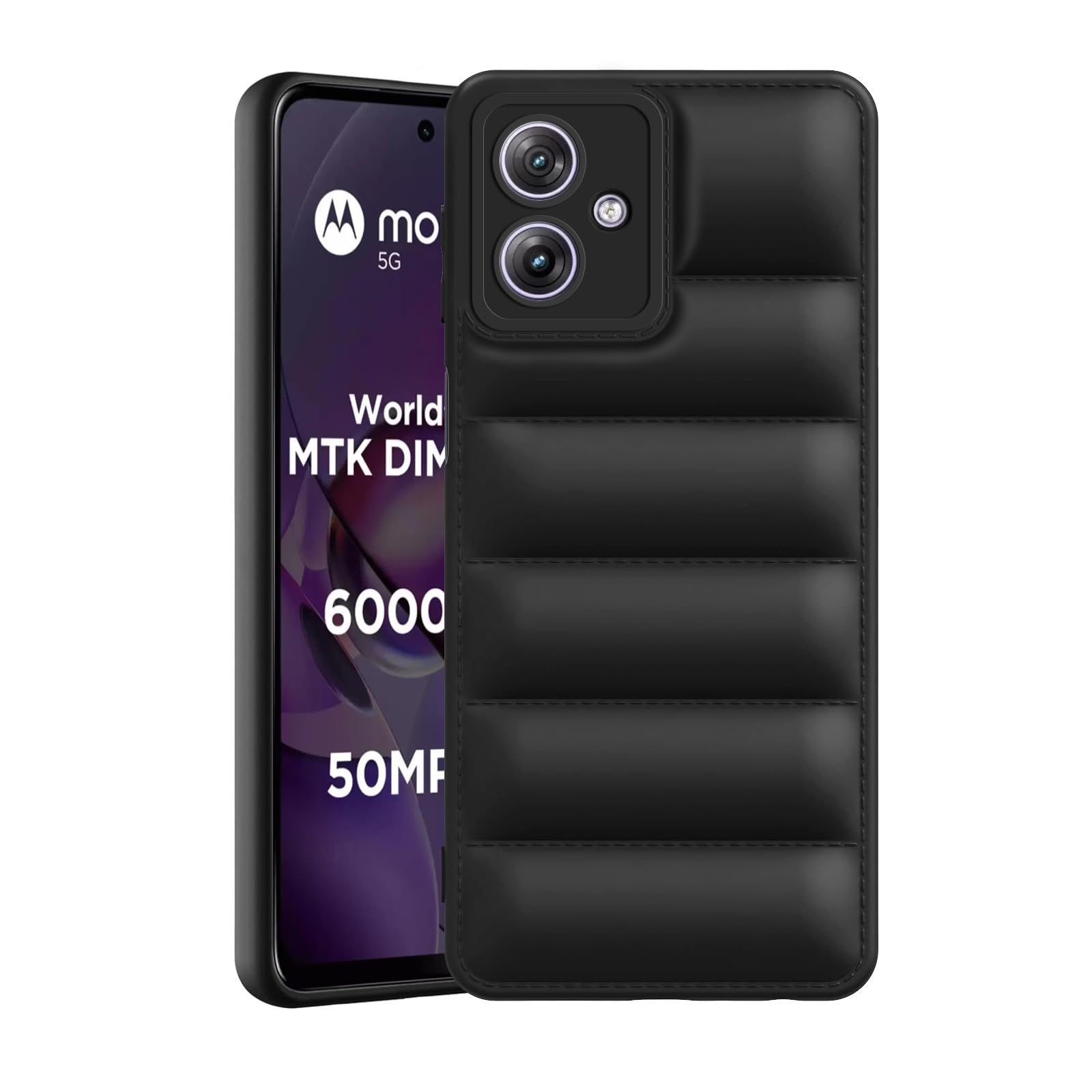 Plus Puffer Case Camera Protection Soft Back Cover for Motorola Moto G64 5G - Black (B0D2RP486D) Amazon Price History, Amazon Price Tracker