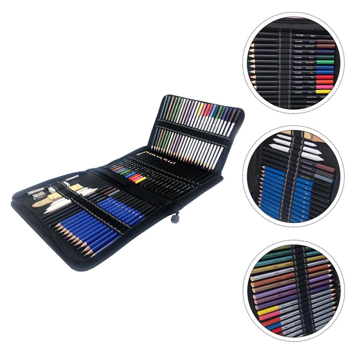 ibasenice Juego de Lápices de Dibujo Profesional Colores Vivos y Madera de 72 Piezas para Pintura y Scrapbook, Adecuado para