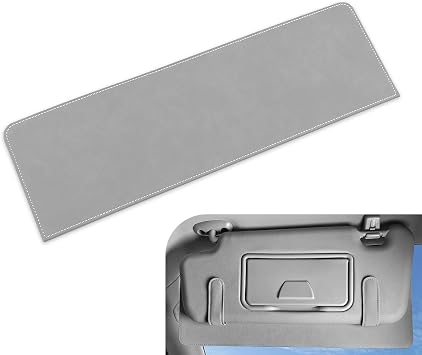 Sun Visor Extender for Car, Double Metal Snap Length Adjustable Tumbled Leather Visor, Not Blocking Sight Summer Essential Accessory, Sun Shade Additional Accessory Gray