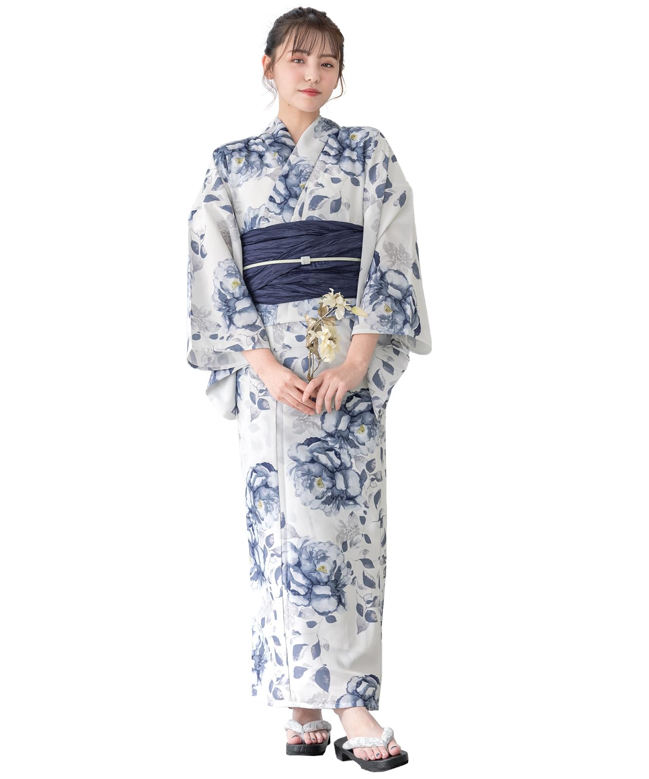 SOUBIEN 浴衣 牡丹紺セット