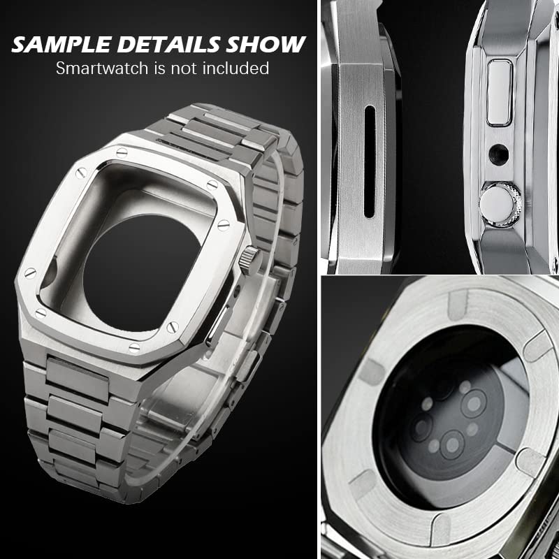 Boîtier modification Apple Watch en acier inoxydable pour look luxe - 5
