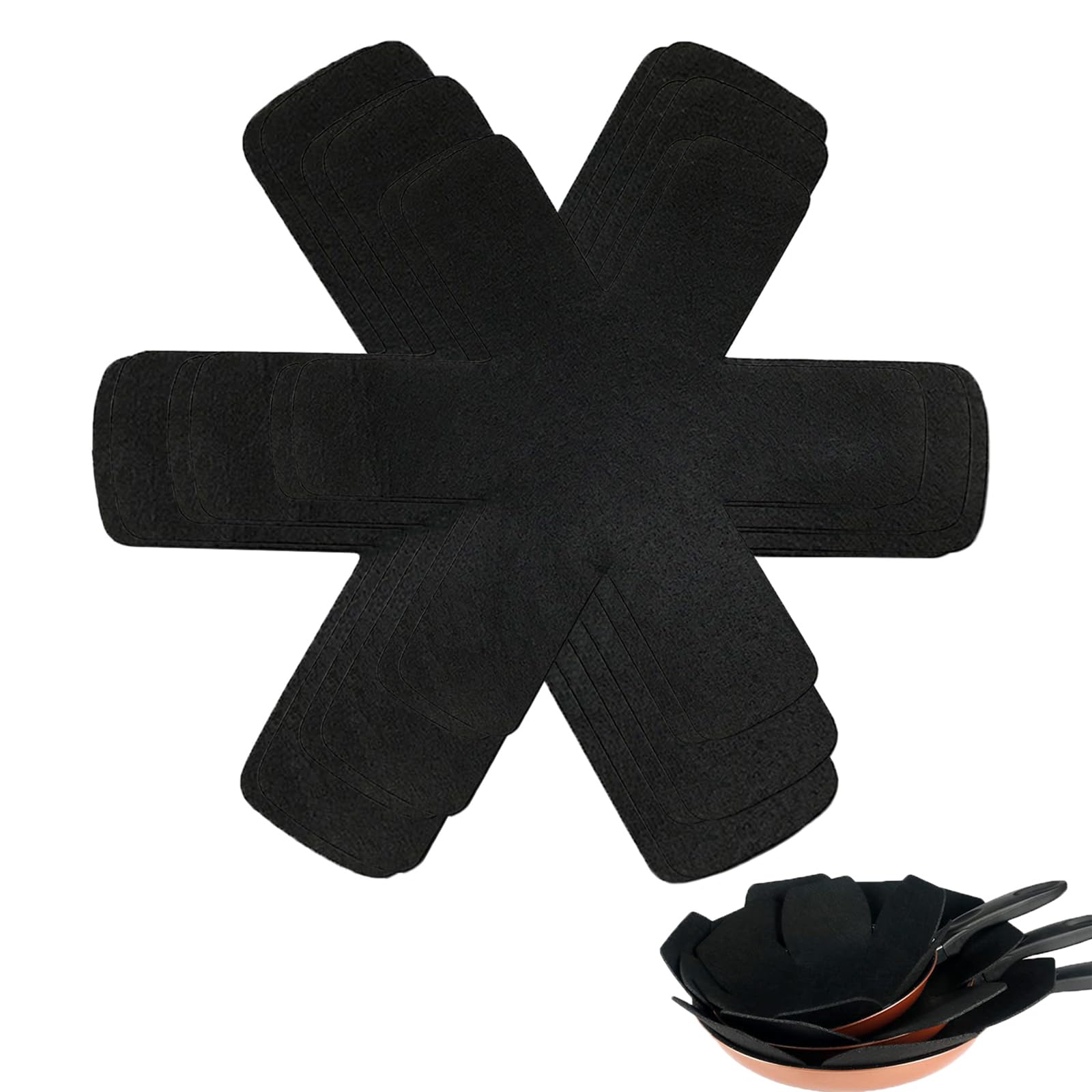 6 Stück Pfannenschoner Filz - Stapelschutz 15/20/25cm Für Töpfe & Pfannen