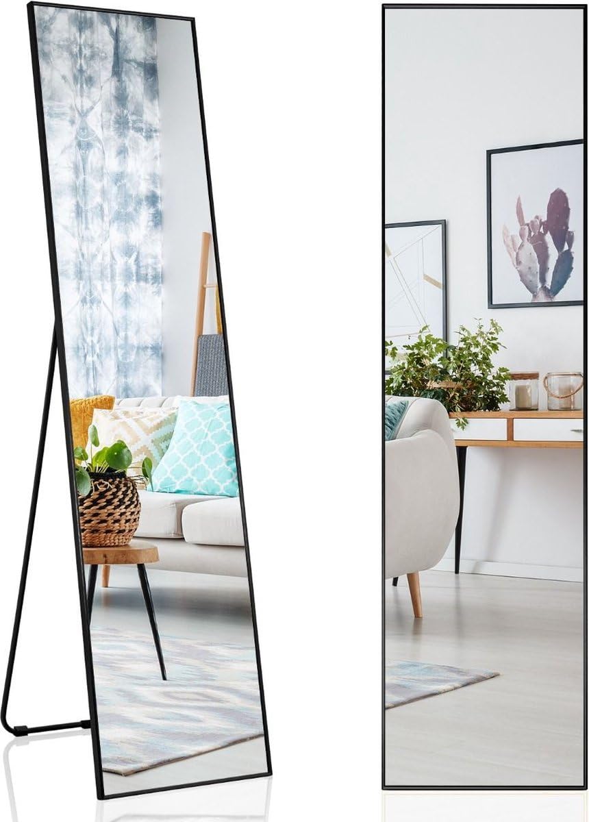 Sensahome Rafael Wandspiegel - Organische Spiegel Asymmetrisch Design 160x60 Cm Zwart 1178865948