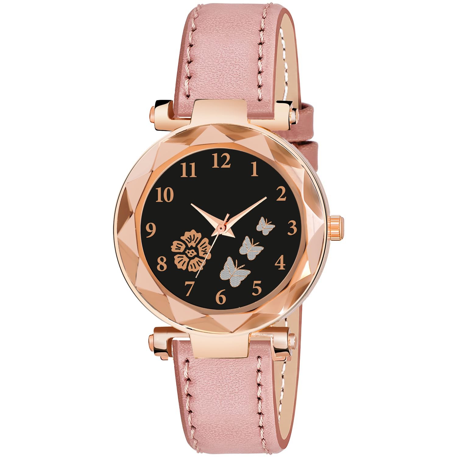 Talgo Alluring Analogue Flower Black Dial and Peach Leather Strap Graceful Stylish Wrist Watch for Girl and Women Pack of 1-GEN-RG-Flower-BF-BLK-D-PCH-L (B0CC5W9L28) Amazon Price History, Amazon Price Tracker