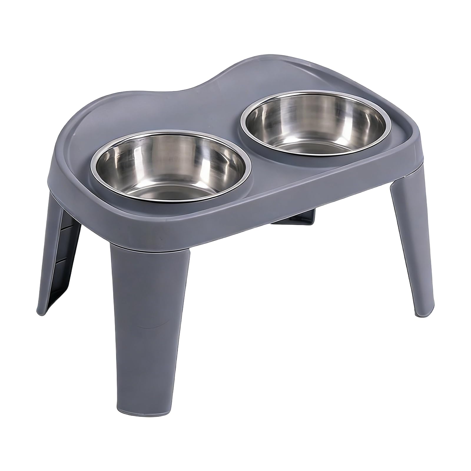 Gamelle pliable portable pour chien - Inserts en acier inoxydable - Facile à nettoyer - Évite la fatigue du cou - Gamelle surélevée pour chien