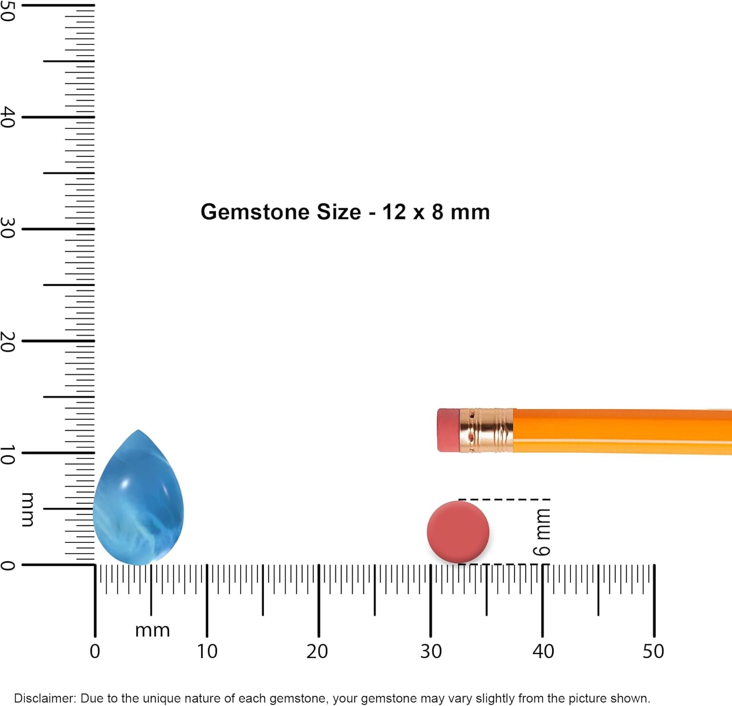 Natural Larimar Slider Pendant Necklace for Women in Sterling Silver, Gemstone Jewelry Gifts for Her Birthday, Anniversary, Christmas, Graduation - Image 3