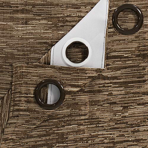 Image of Story@Home Bloom Collection Room Darkening Window Curtains 5 feet Long for Living Room, Bedroom, Kids Room - Chocolate Brown
