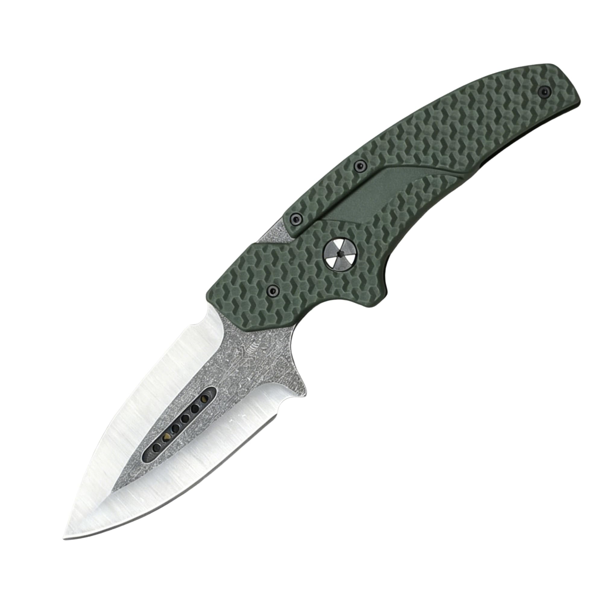 Generisch GFK Klappmesser 11 cm Edelstahl Taschenmesser Knife，Schwarz