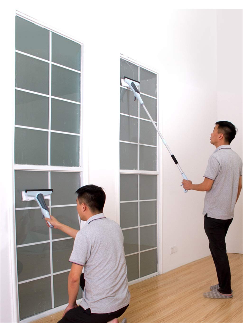 EFREINIGUNG Duschabzieher, Professionel Mehrteilig Abnehmbar Gummi-Scheibenwischerblätter Zum Bad Hochhaus Und Autoglasierte Fenster Mit Sprühkopf Gießkanne (Color : Package 1)