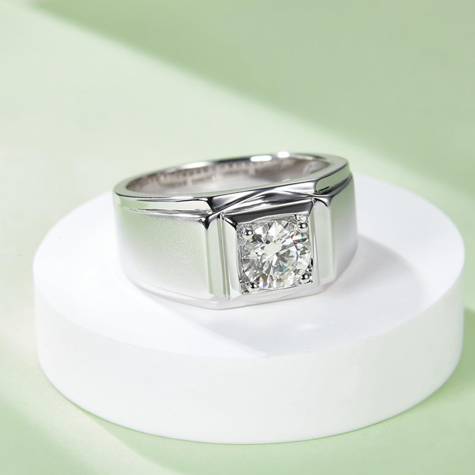 Anillos de compromiso de moissanita de 1 quilate para hombres, cultivados en laboratorio, anillos de boda de diamantes para hombre, anillos de promesa de moissanita, anillos de boda de