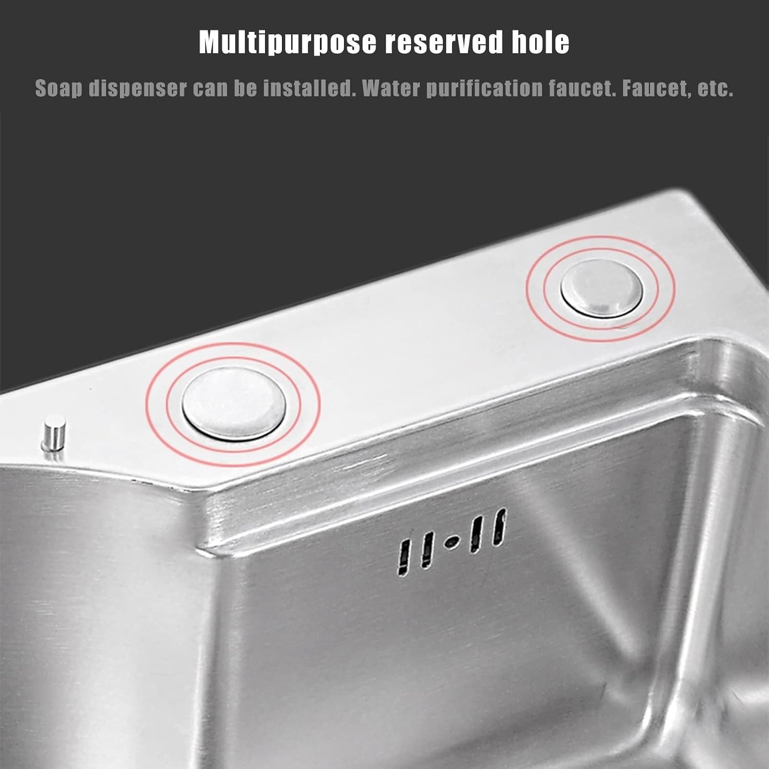 31in Large Wet Bar Prep Sink 304 Stainless Steel Single Bowl RV Kitchen Sink with Multifunctional Faucet & Drain Assembly, 78x48x22cm, Silver