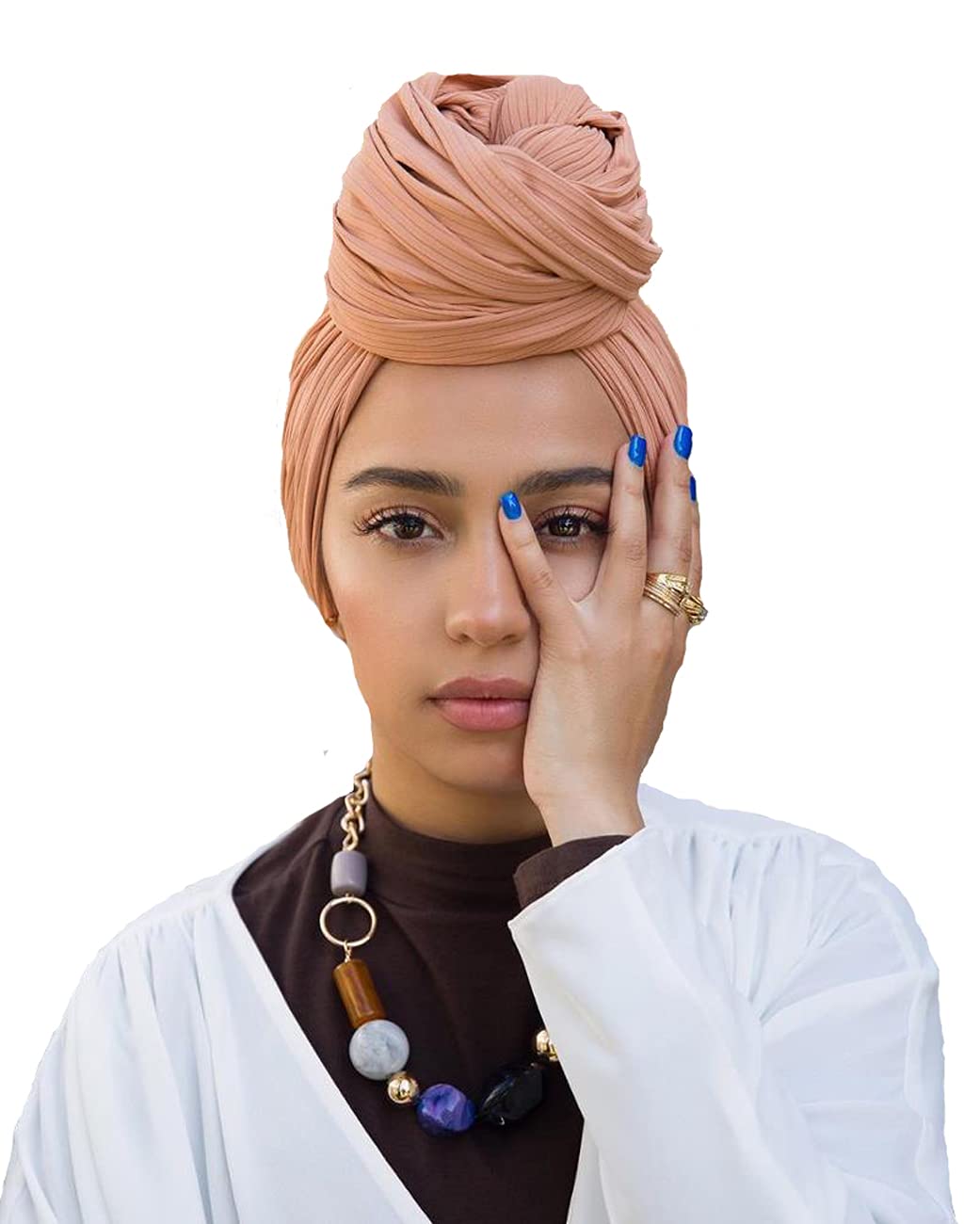 THE URBAN TURBANISTAPREMIUM RIBBED Headwraps for women Turbans Long Stretch Head wrap Scarf by The Urban Turbanista
