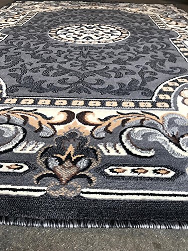 Kingdom Traditional Persian Oriental Area Rug Grey Design D123 (8 Feet X 10 Feet) #TOP4