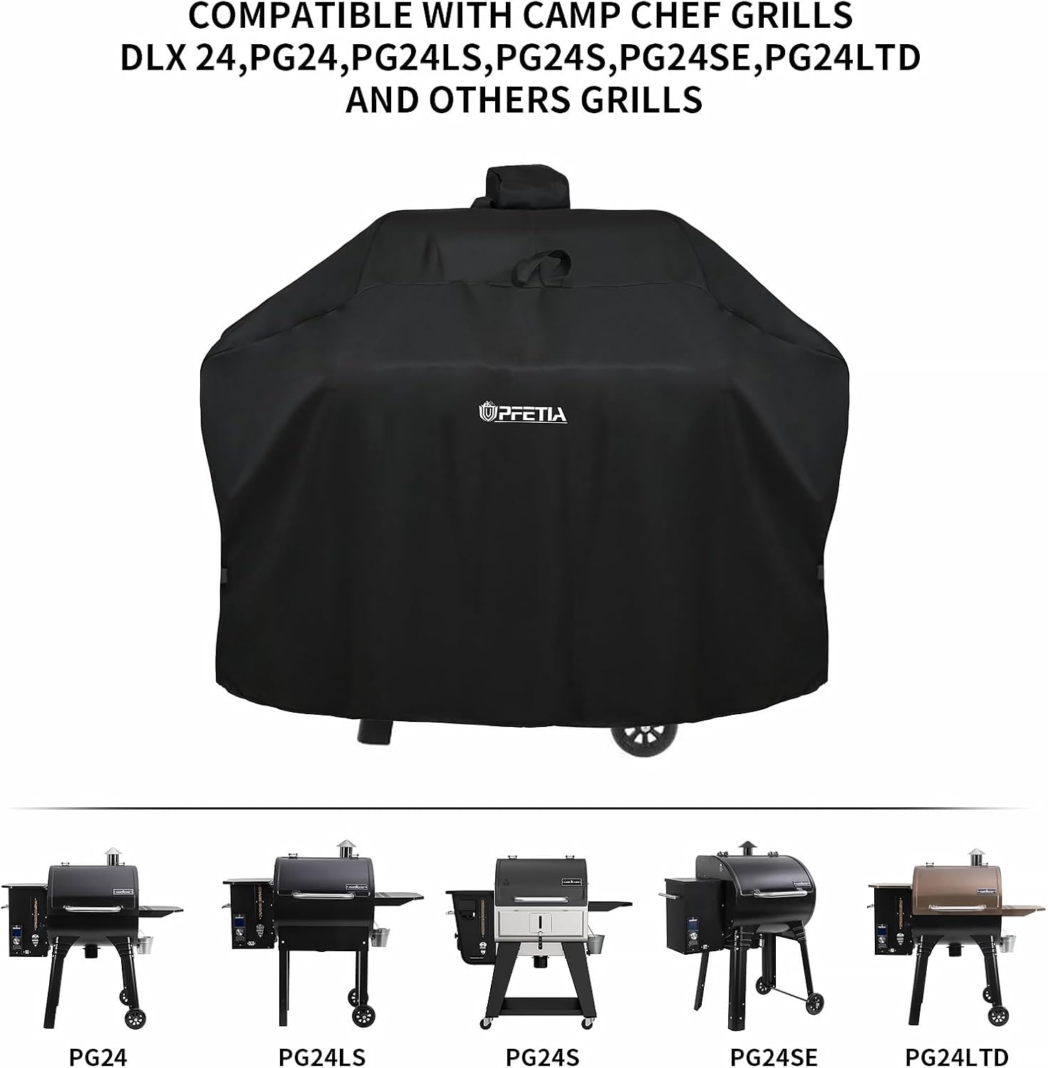 grill cover for camp chef pellet grills dl×24", smokepro dlx, somkepro 24", woodwind 24 pellet grills, heavy duty waterproof camp chef grill cover 24 inch