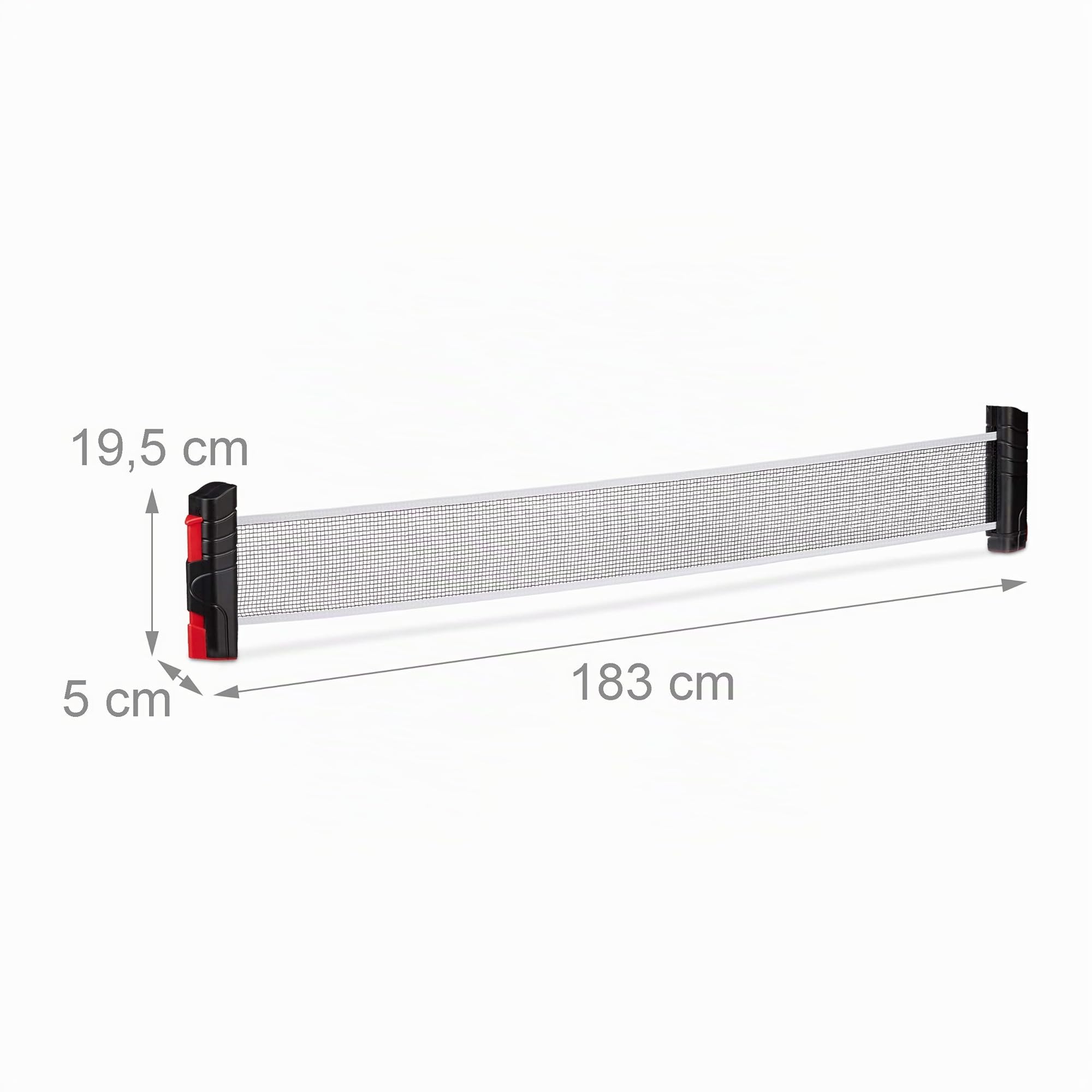 Relaxdays Red Ping Pong Extensible para Mesas con Tablero de hasta 5 cm, Negro y Rojo