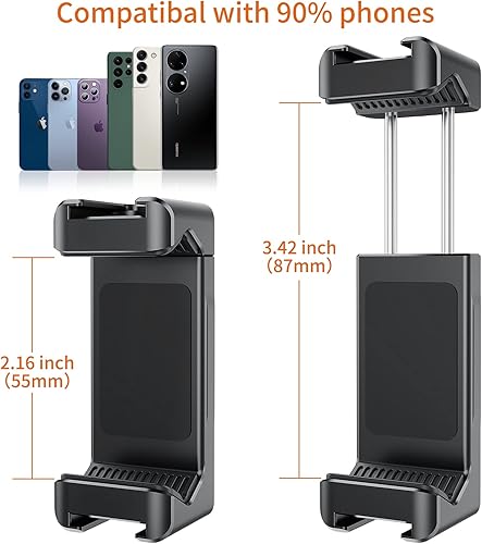 Miniatura 2 de UURIG - Soporte de trípode de metal para teléfono soporte de teléfono con 2 zapatos fríos y agujero de tornillo de 2 14 pulgadas para trípode súper