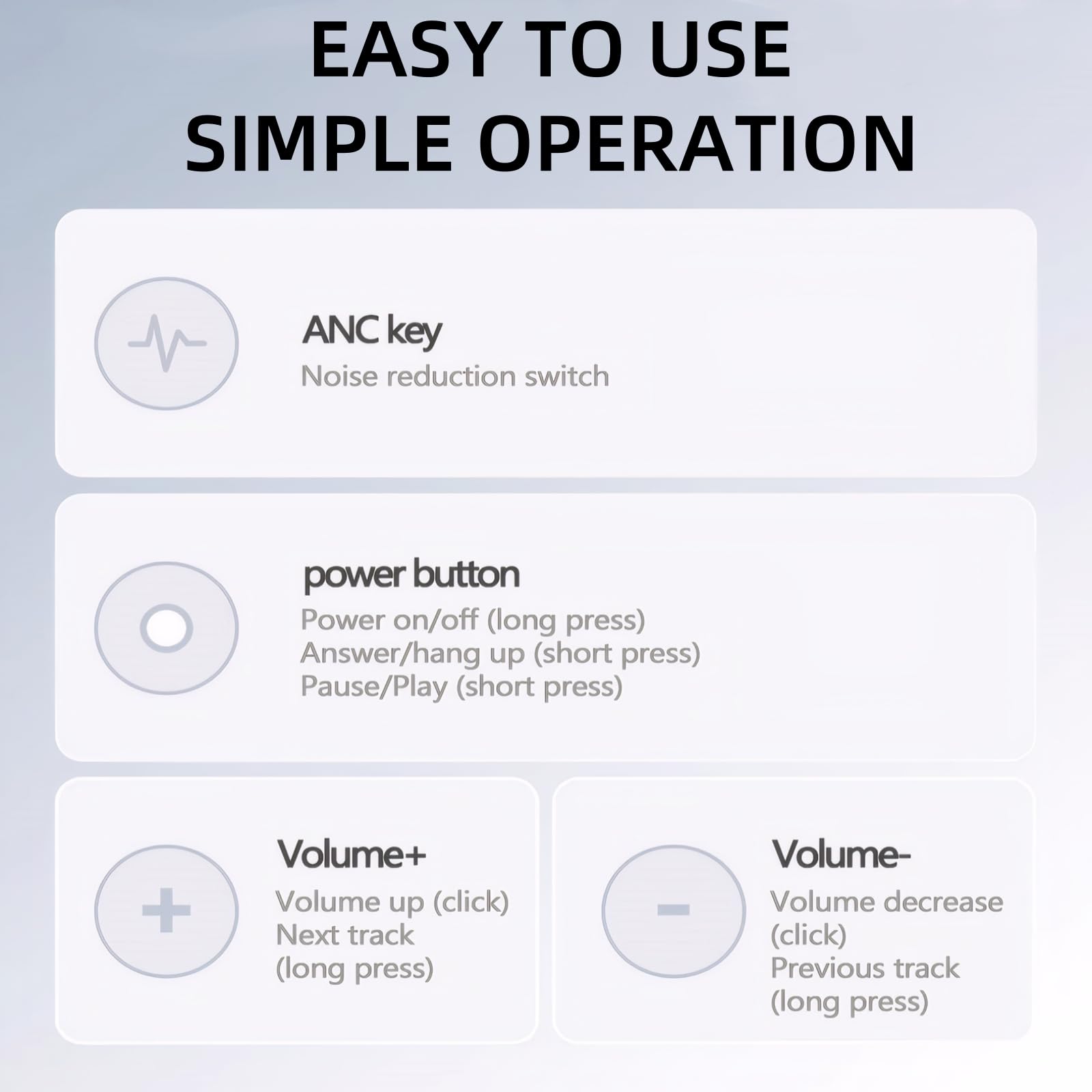 GU-DI Active Noise Cancelling Wireless Bluetooth Over Ear Kopfhörer | Hi-Res Audio, tiefer Bass, mit Mikrofon, faltbar, leicht, Reisen, Zuhause, Büro, Fitnessstudio, Handy, PC
