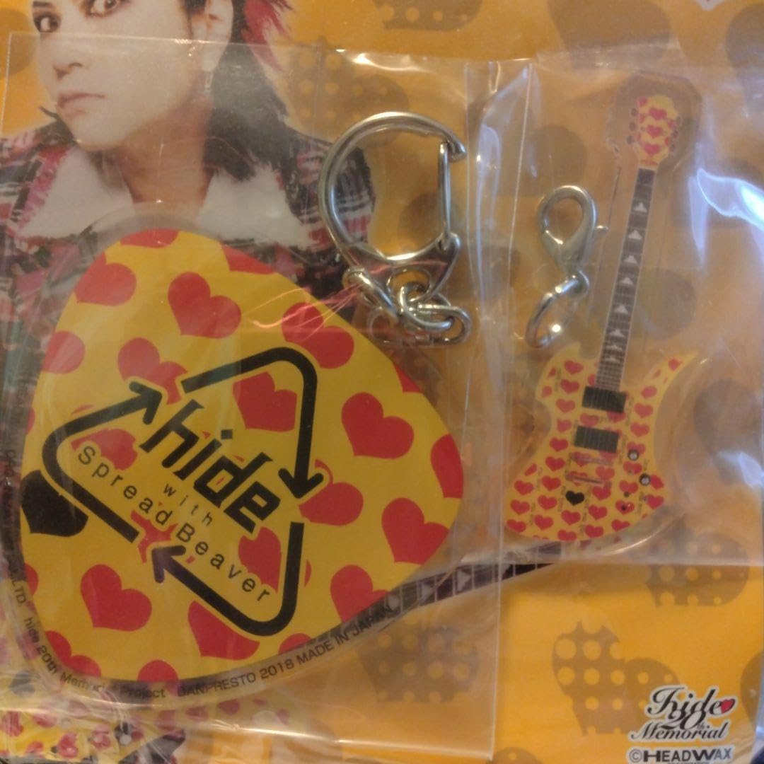 hide ギター×ピック型2連 アクリルキーホルダー hide ギター×ピック型2連アクリルプレートキーホルダー