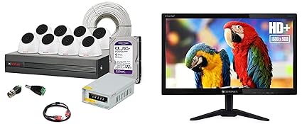 CP PLUS 2.4 MP 8 B Camera CCTV Kit+Zebronics 19.5 inch Monitor