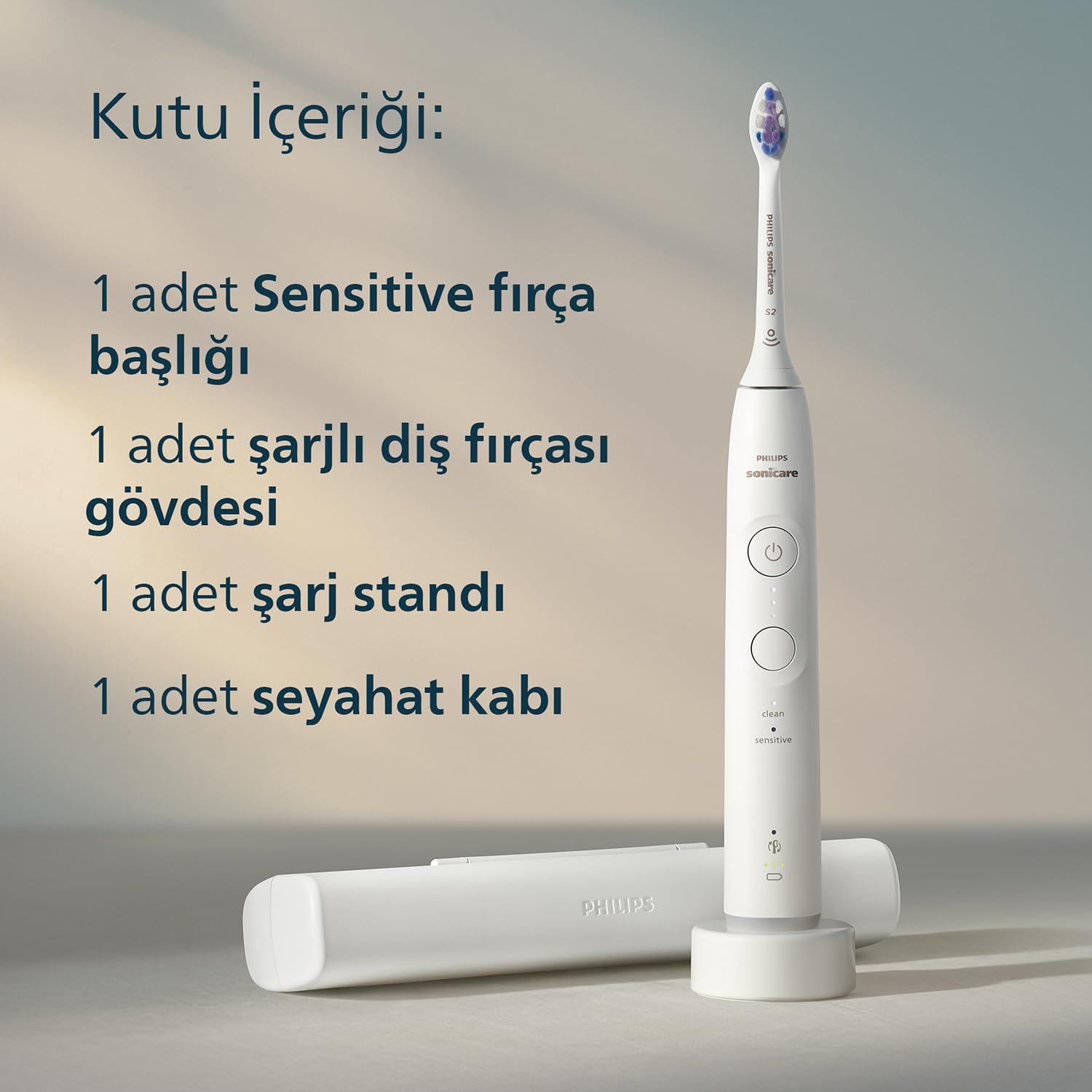 Philips Sonicare 6100 HX7400/06 Cepillo de dientes eléctrico, 62000 movimientos/min, 2 modos, 3 niveles de intensidad, temporizador, recordatorio BrushSync, alerta de presión, 1 cabeza, blanco