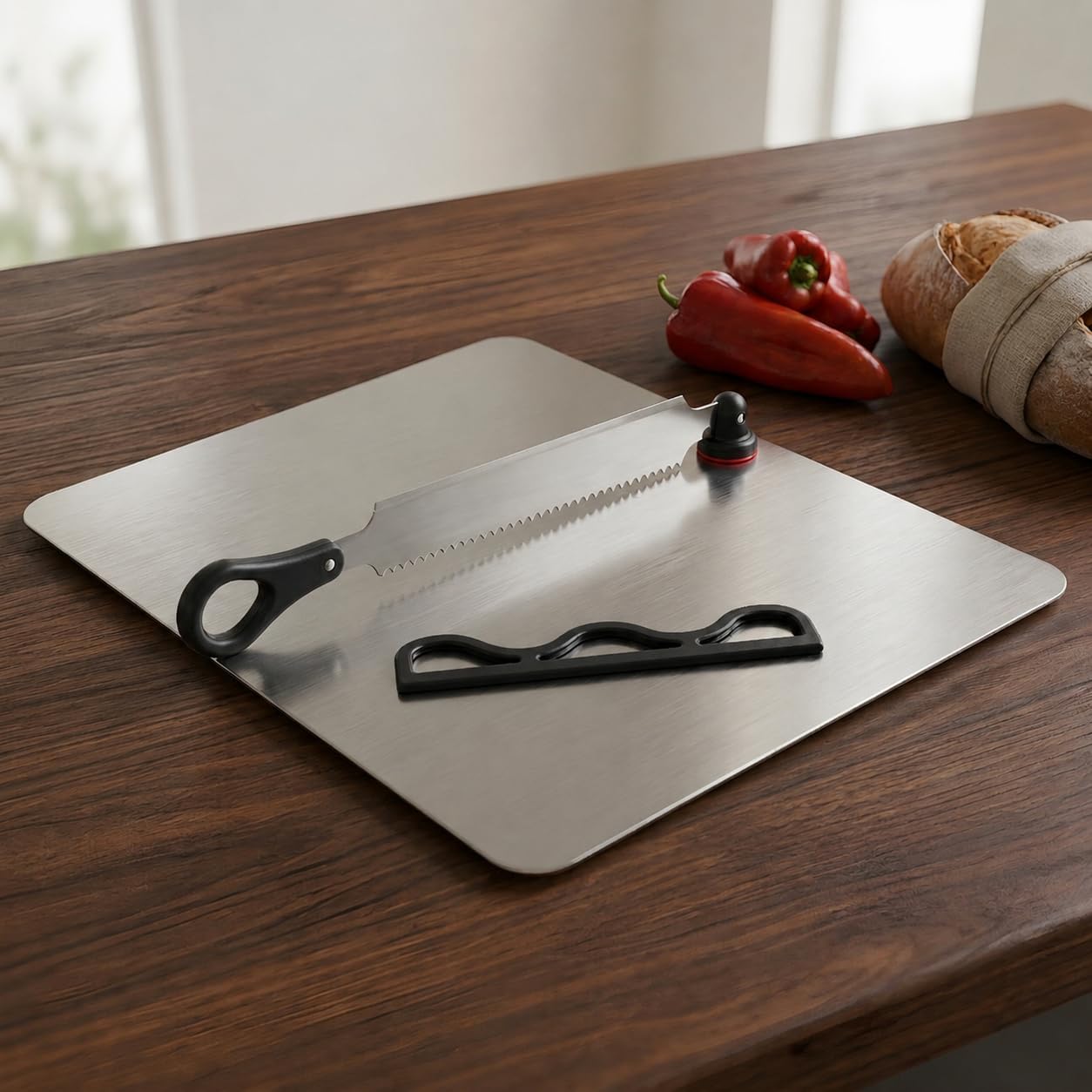 Double Sided Cutting Board with Knife Sharpener -12 Double Sided Cutting Board with Knife Sharpener -12