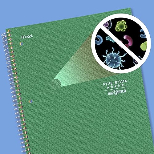 Five Star Spiral Notebook with DuraShield Cover, 4 Pack, 1 Subject, Wide Ruled Paper, 8" x 10-1/2", 100 Sheets, Assorted Colors (930021-ECM) by Five Star - Used condition - Image 2
