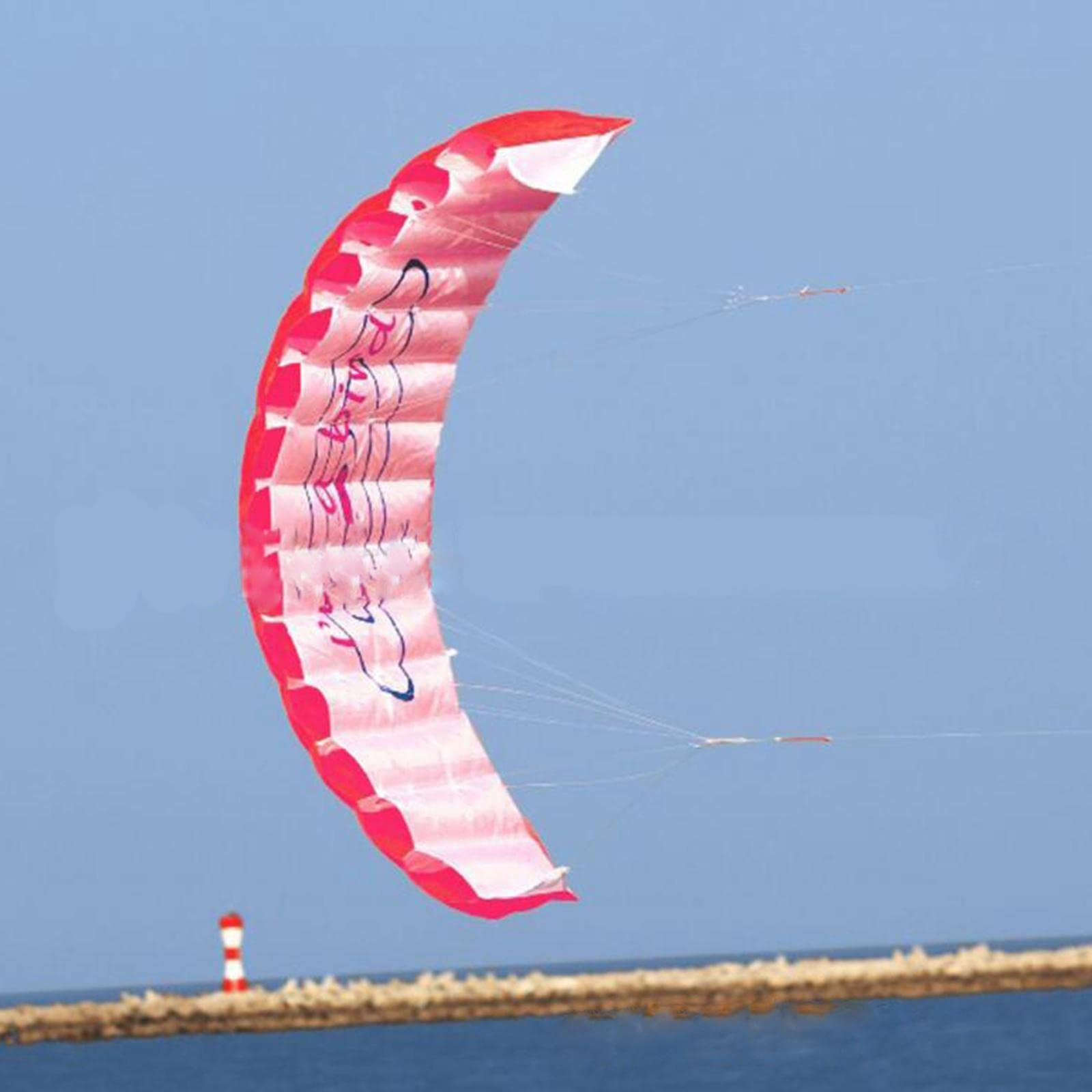 Lot de 3 cerf-volant double ligne pour le surf et les cascades Rouge