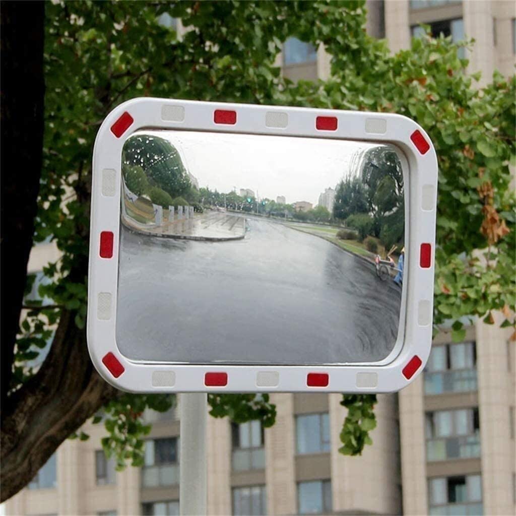 CukUJH Rectangular Safety Mirror, Reflective Mirror, Outdoor Traffic Wide-Angle Mirror, Clear Imaging, Four Hole Safety Mirror(PMMA60*80cm)