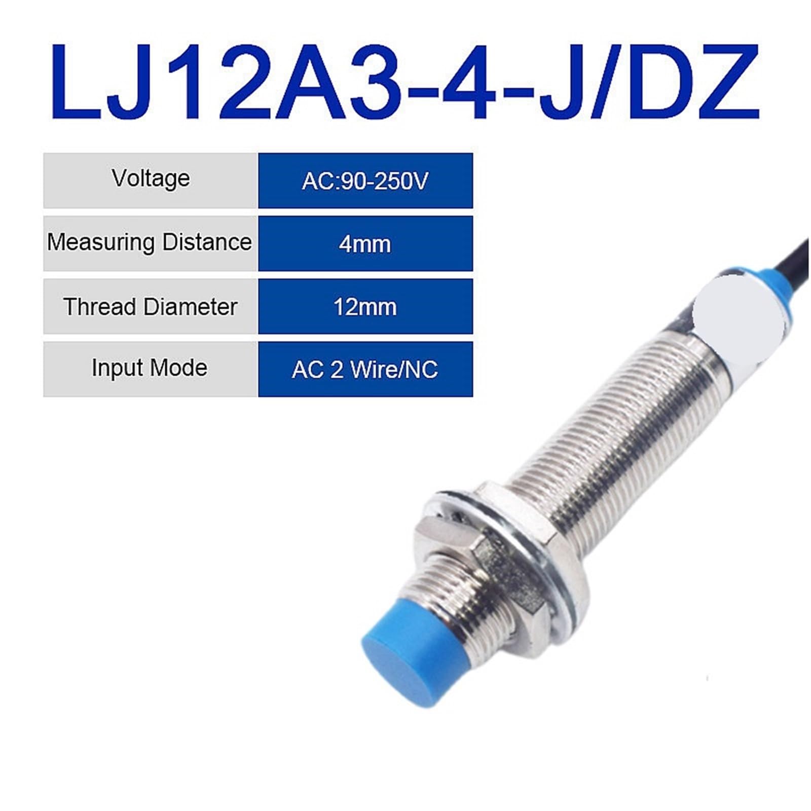 LJ12A3-4-Z/BX Przełącznik zbliżeniowy Czujnik indukcyjny NPN/PNP Zbliżenie DC 6-36V 12mm(LJ12A3-4-ZlAY, 5 sztuk)