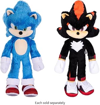 Sonic 3 The Hedgehog The Movie - Official Sega Licensed - Deluxe Sonic Soft Toy - 33cm - Blue Hedgehog - Soft - Realistic Details - Sparkling Eyes - Children's Soft Toy - Collectable - 3 Years +