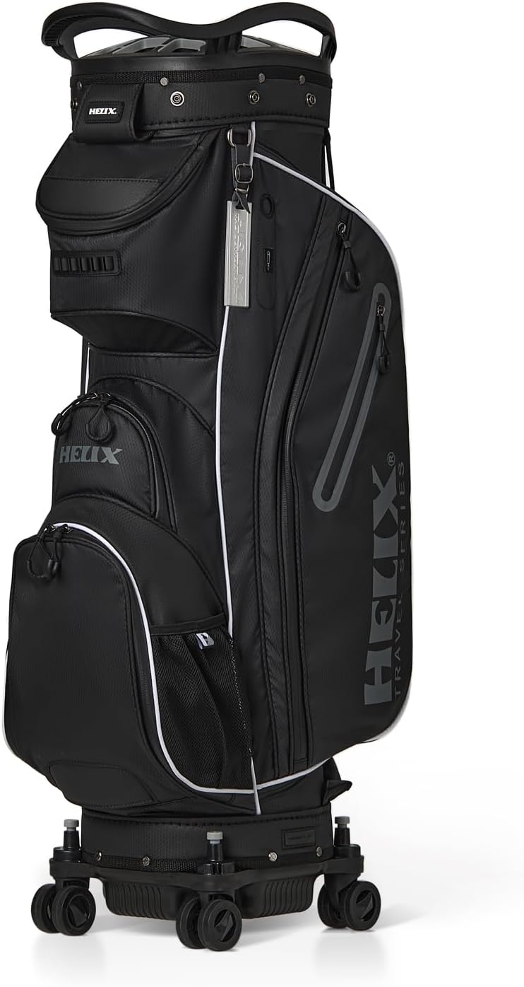 HELIX 14 Way Full Length Golf Cart Bag with Wheels, Lightweight, Portable, Large Capacity