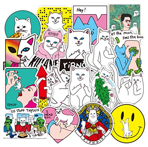 EHOPE Graffiti Stickers Cute Cartoon Laptop Stickers Decals for Cars Vinyl Stickers Motorcycle Portable Luggages Ipad Laptops Waterproof Graffiti Decals (Cat-50PACK)